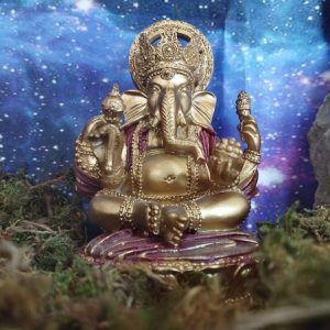 Statue Ganesh Dorée photo vue de face